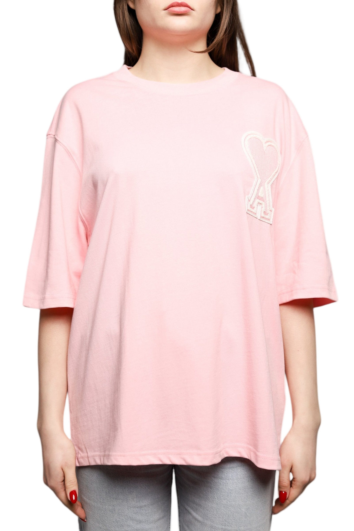 AMI Paris Exclusive Ami De Coeur T-Shirt Pink