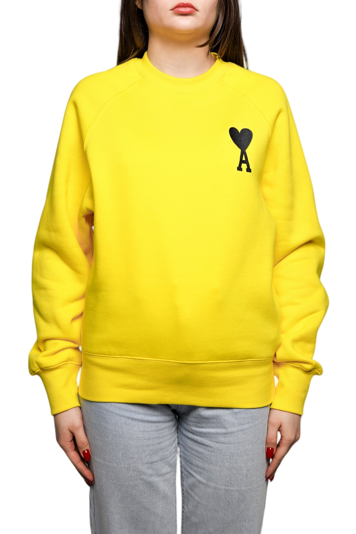 AMI Paris Embroidered Sweatshirt Yellow