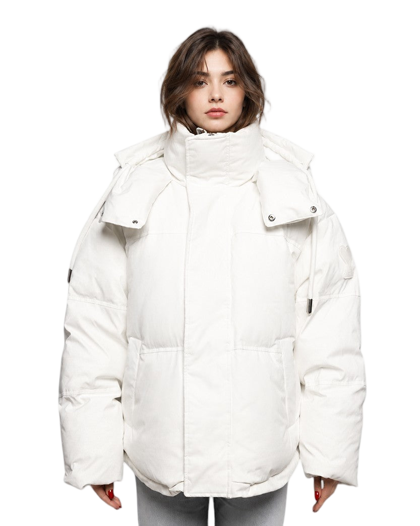 AMI Paris Ami de Coeur-Patch Padded Jacket White