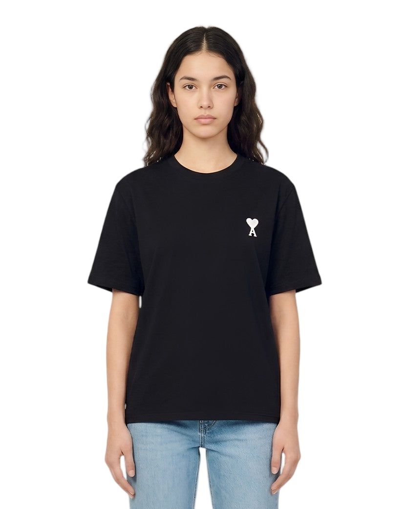 AMI Paris Ami De Coeur White Heart T-Shirt Black