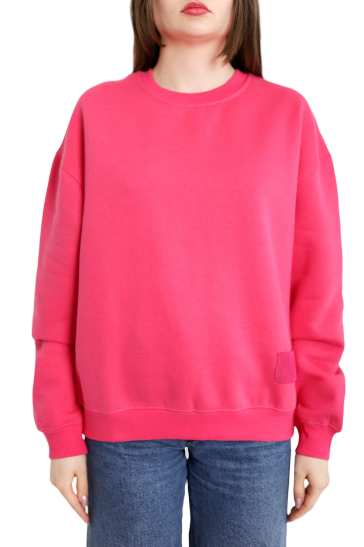 AMI Paris Sweatshirt Satin Label Fuchsia