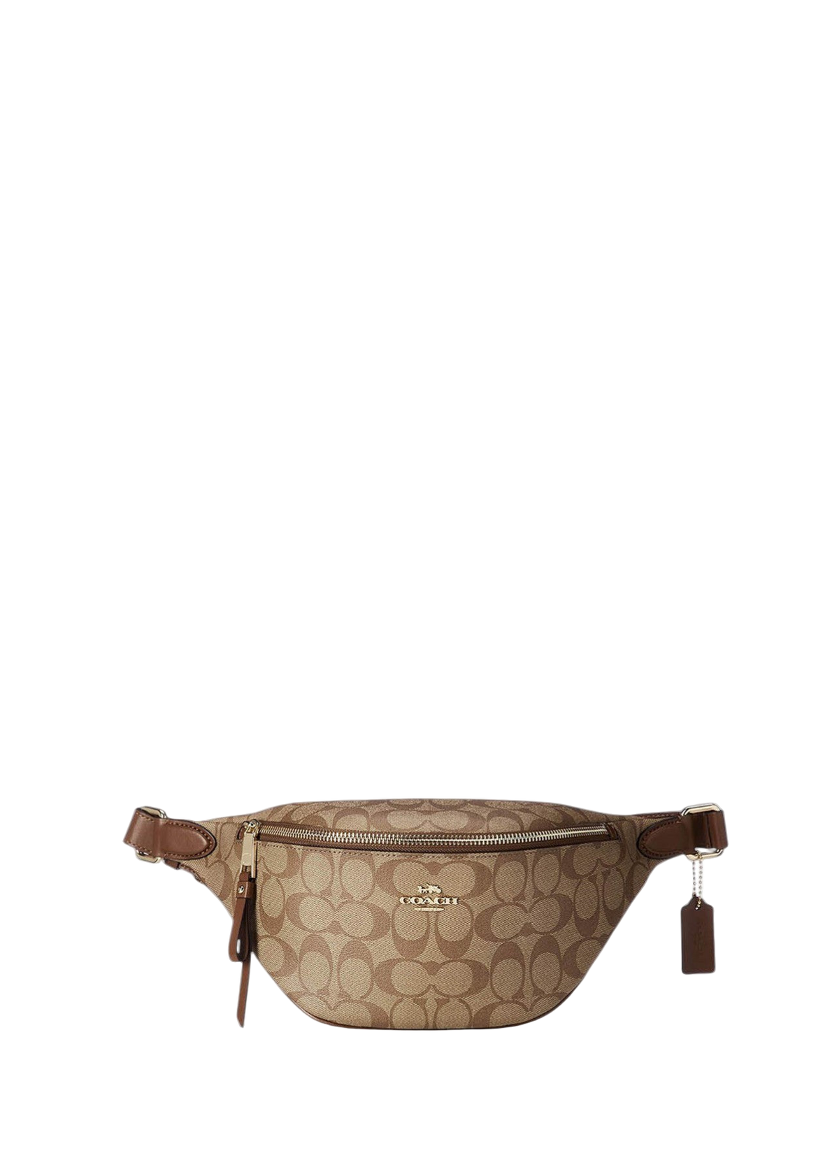Coach Signature Belt Bag Fanny Pack Khaki Saddle
