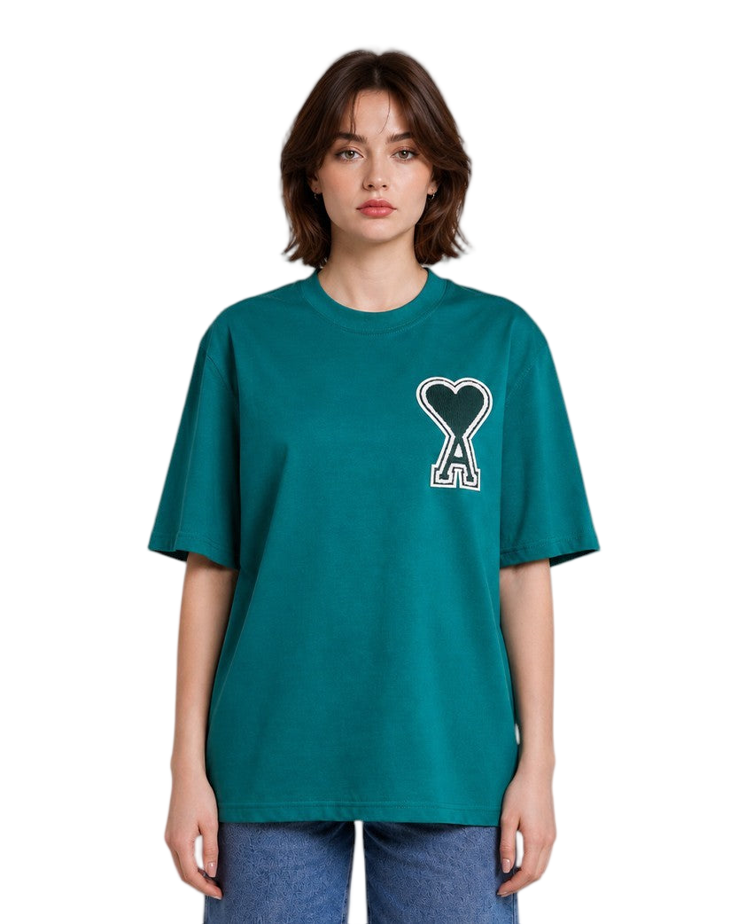 AMI Paris Exclusive Ami De Coeur T-Shirt Green