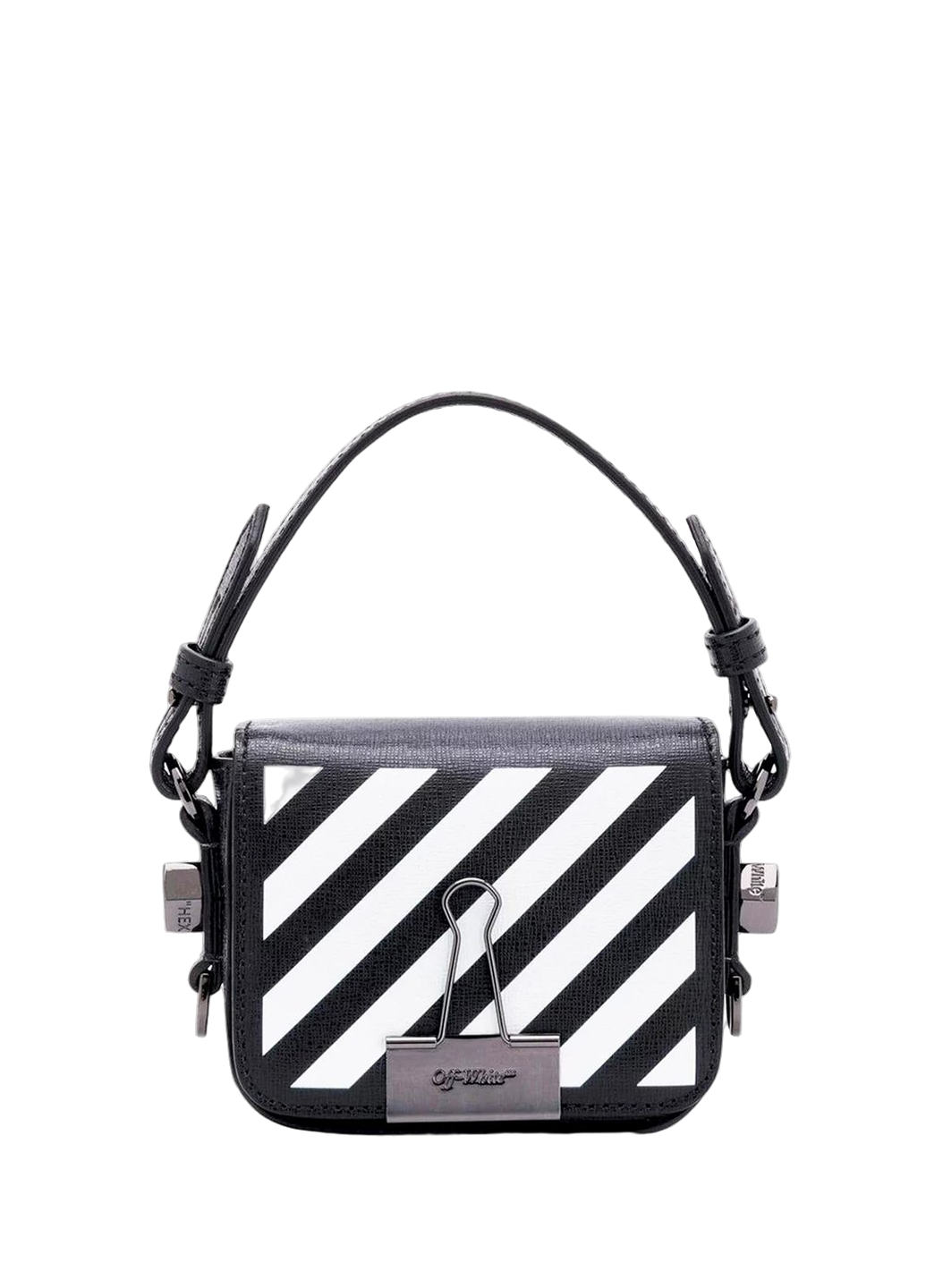 Off White Diagonal Baby Flap Bag Black
