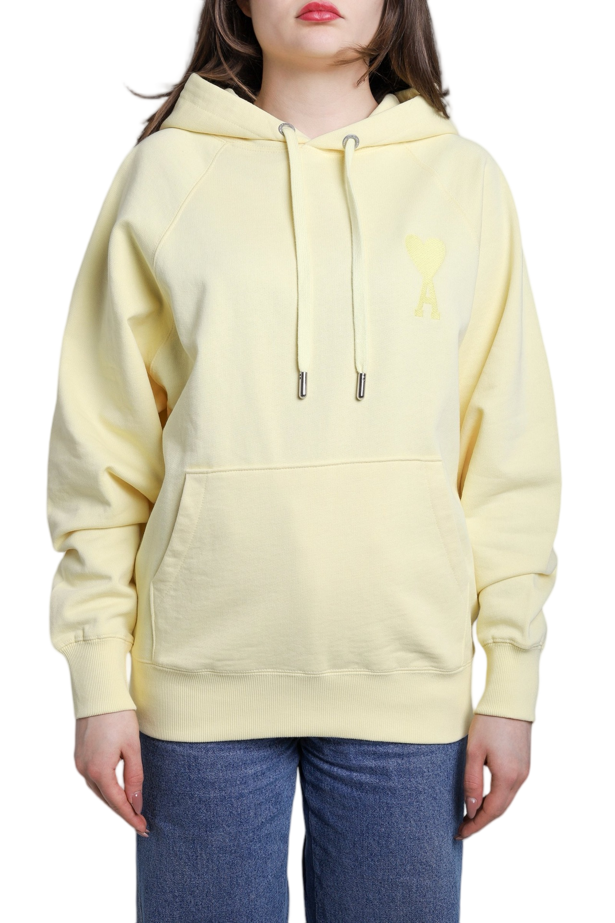 AMI Paris Ami de Coeur Hoodie Lemon
