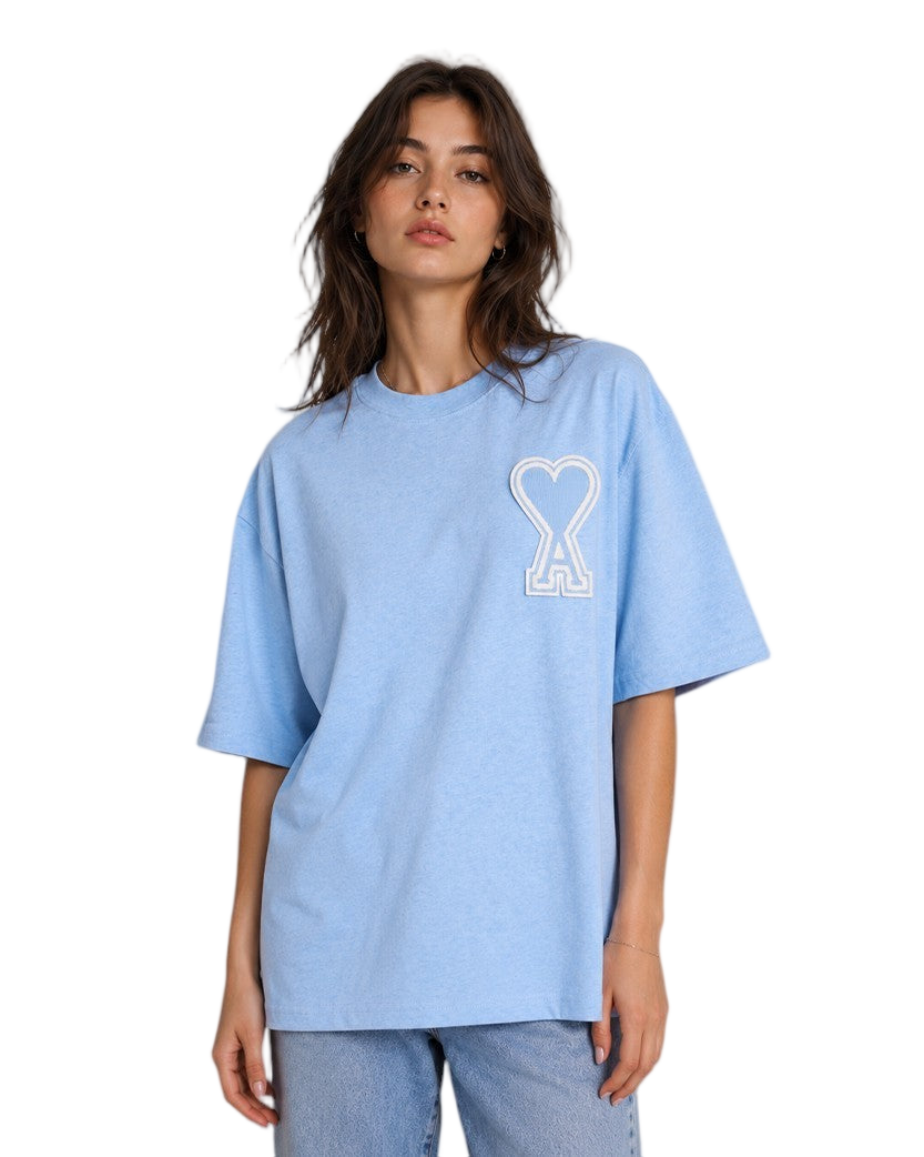 AMI Paris Exclusive Ami De Coeur T-Shirt Light Blue