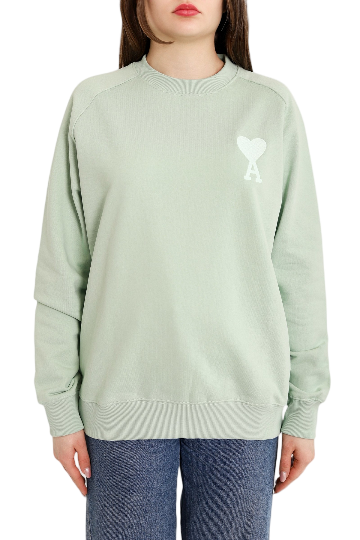 AMI Paris Broderie Sweatshirt Light Green