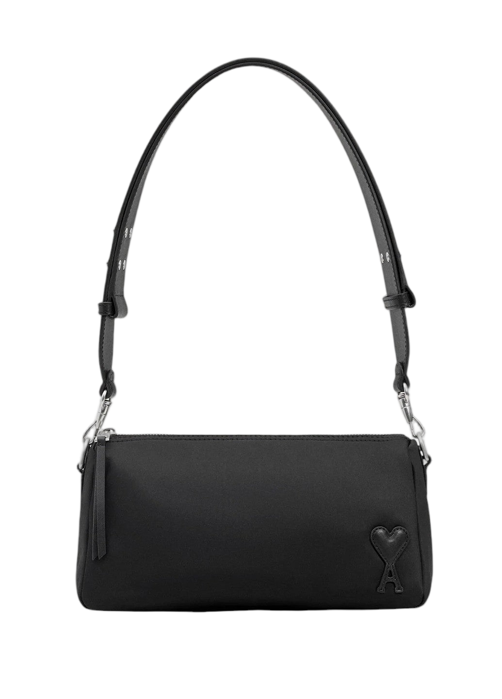 AMI Paris Marcel Nylon Shoulder Bag Black