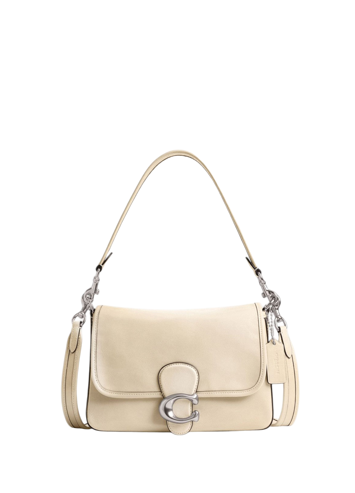 Coach Soft Tabby Shoulder Bag Ivory/Silver