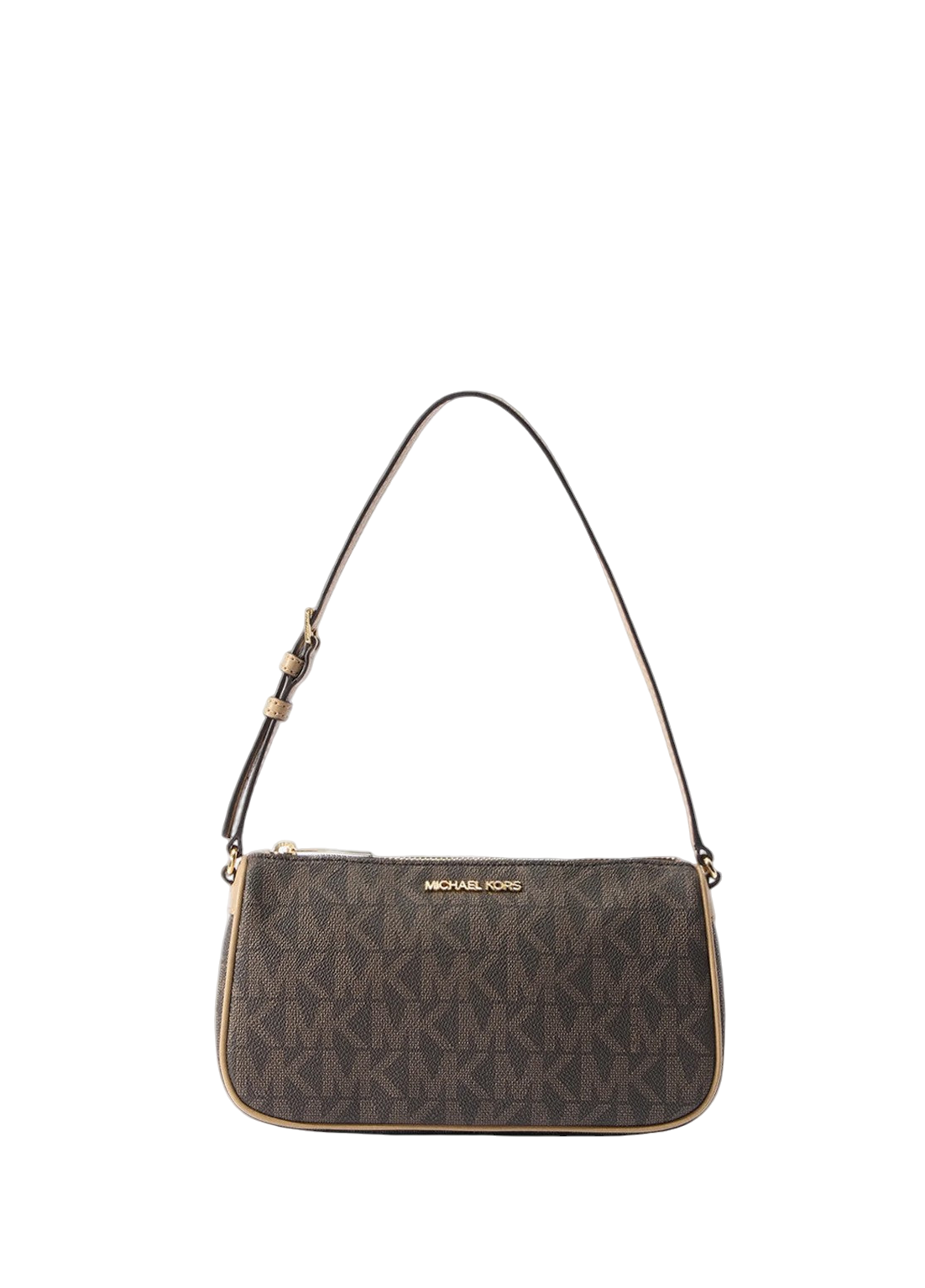 Michael Kors Signature Jet Set Medium Pouchette Bag Brown