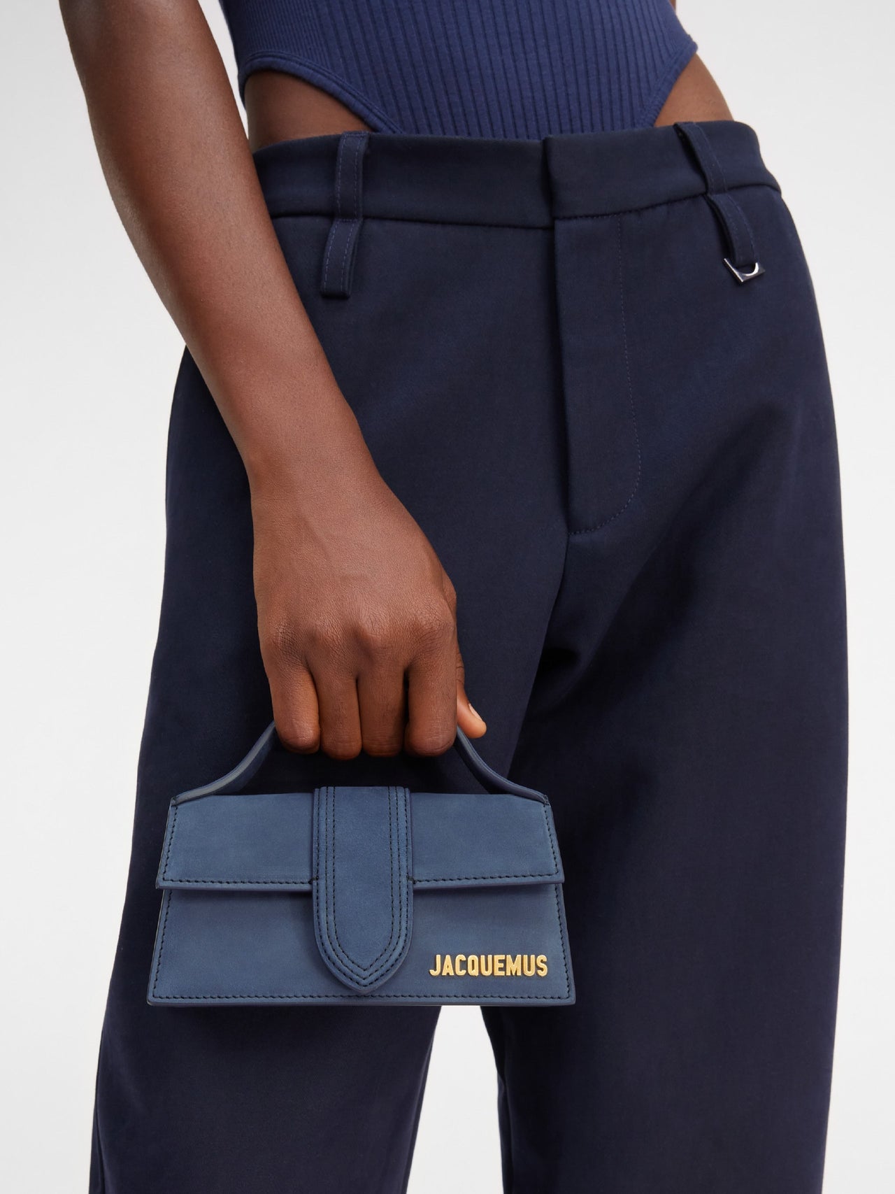 Jacquemus Le Bambino Mini Suede Bag Navy