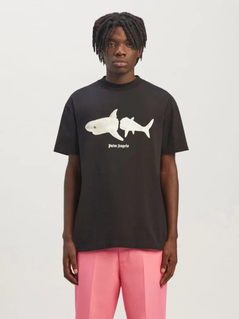 Palm Angels White Shark Classic Tee Black