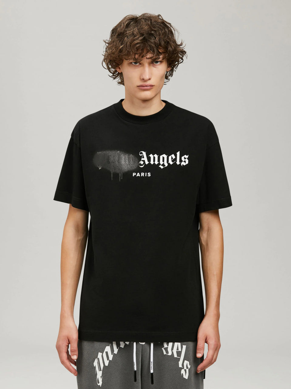 Palm Angels Paris Sprayed Logo T-Shirt Black