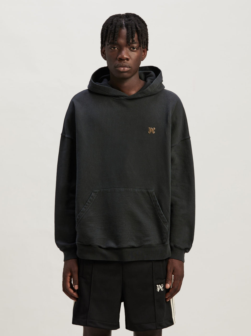 Palm Angels Back Foggy Pa Hoodie Black