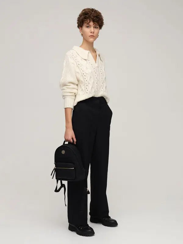 Tory Burch Small Metal logo Backpack Black