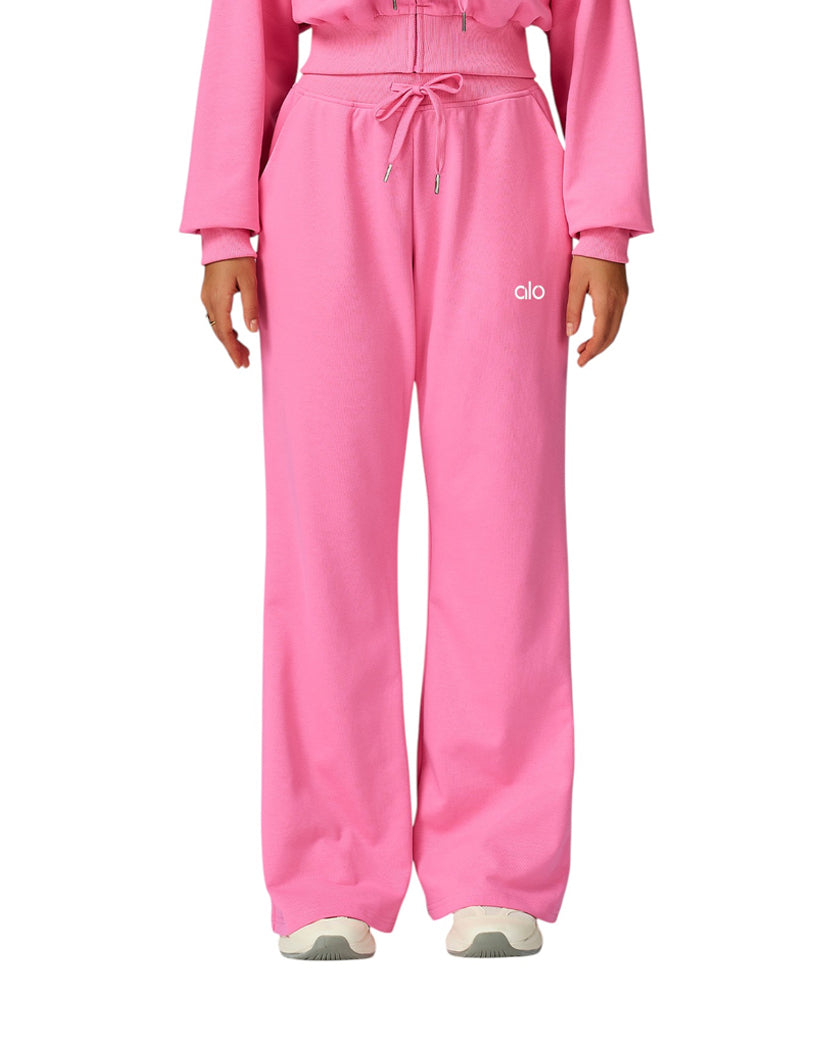 Alo Yoga Serenity Wide Leg Sweatpants Pink EWK20302-PK