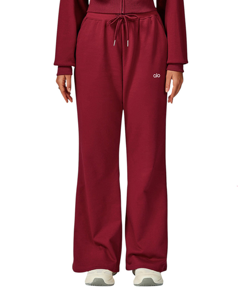 Alo Yoga Serenity Wide Leg Sweatpants Red EWK20302-RD