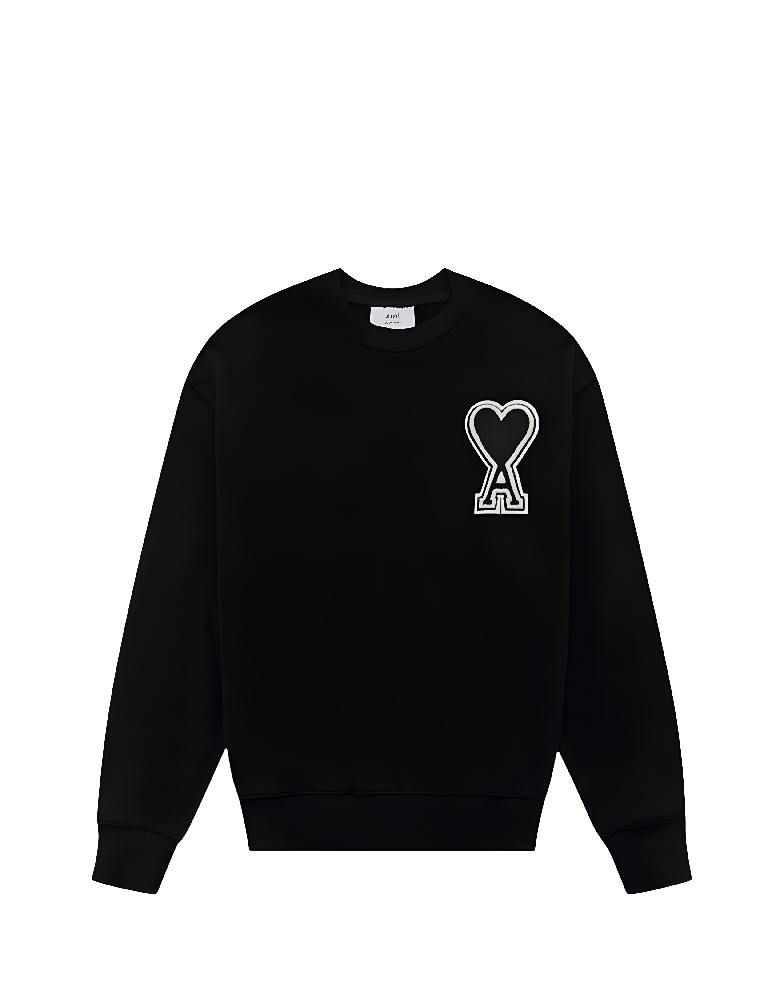 AMI Paris oversize Ami de Coeur patch sweatshirt Black — SSTORIES AMI Paris oversize Ami de Coeur patch sweatshirt Black — SSTORIES
