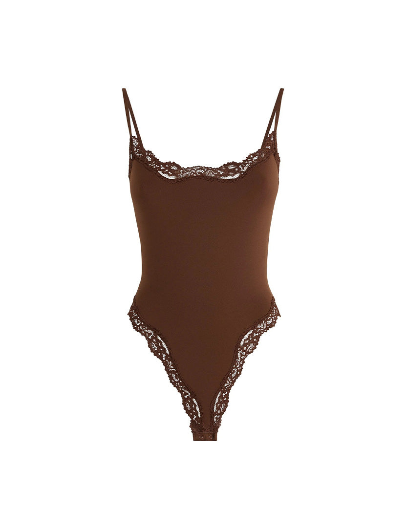 Skims Fits Everybody Lace Cami Bodysuit Cocoa