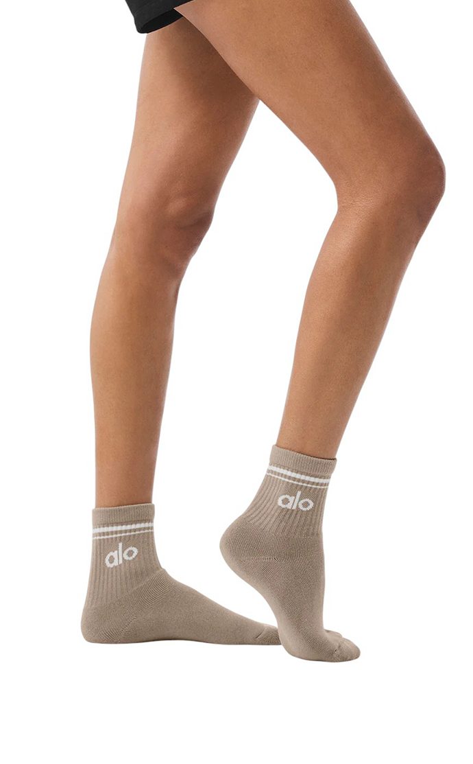 Alo Yoga Unisex Half-Crew Throwback Sock 3-Pairs Gravel