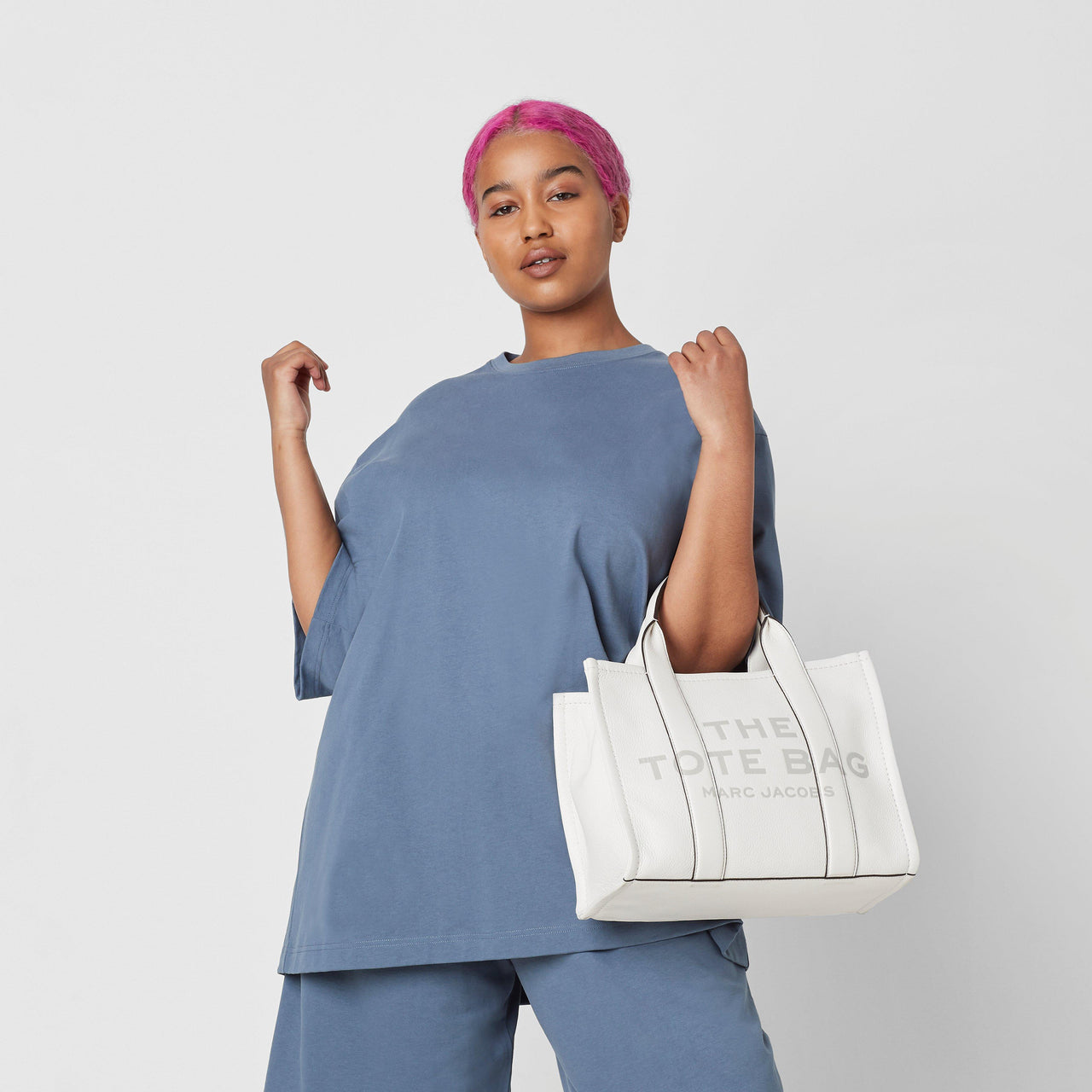 Marc Jacobs Leather Small Tote Bag White