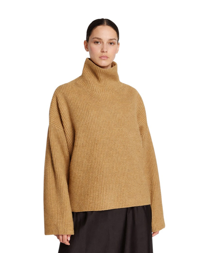 Toteme Wool-blend Rib Knit Camel