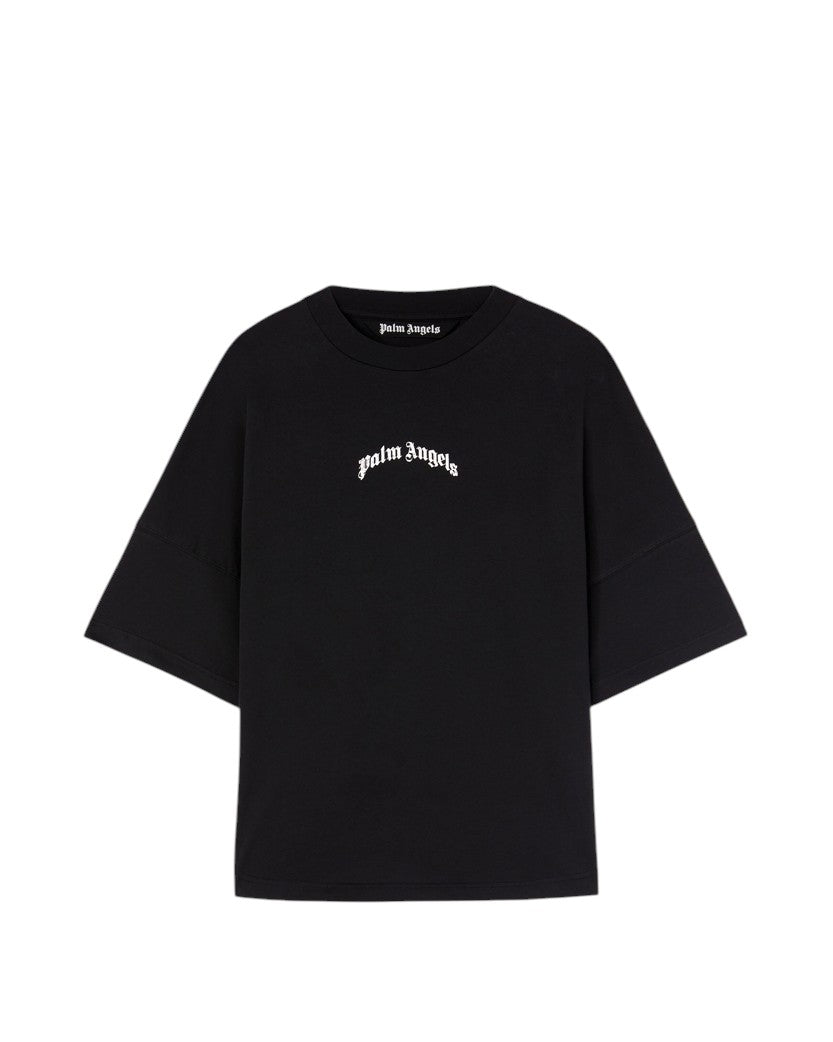 Palm Angels Back Curved Logo Oversized Tee Black