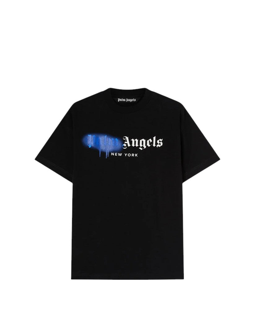 Palm Angels New York Sprayed Logo T-Shirt Black/Blue