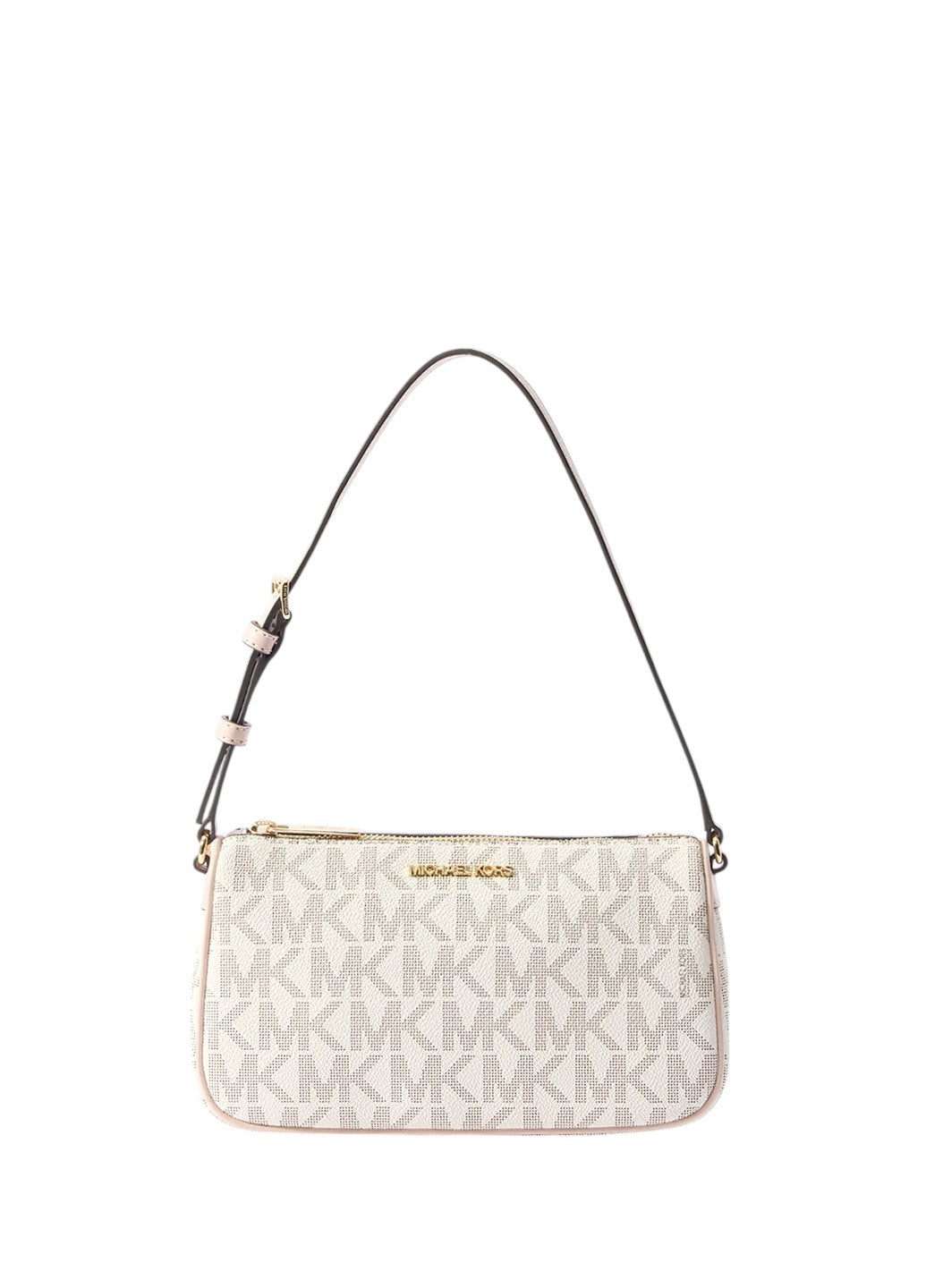 Michael Kors Signature Jet Set Medium Pouchette Bag Neutrals Edging Pink