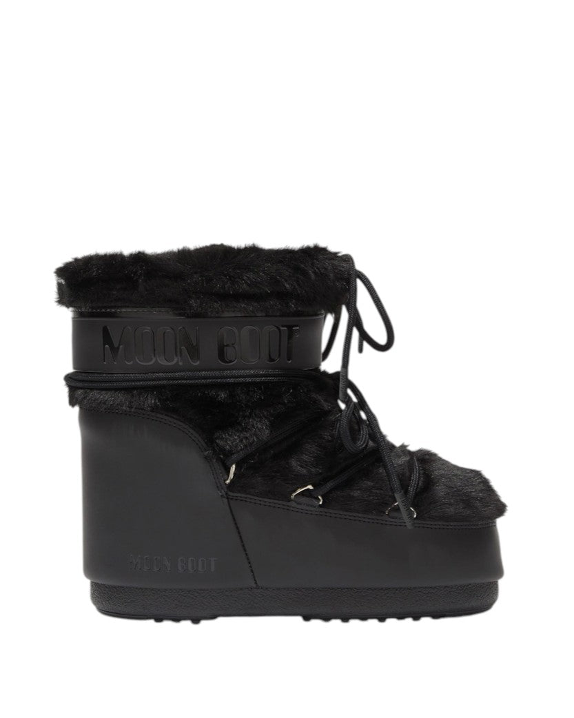Moon Boot Icon Low Faux Fur Snow Boots Black