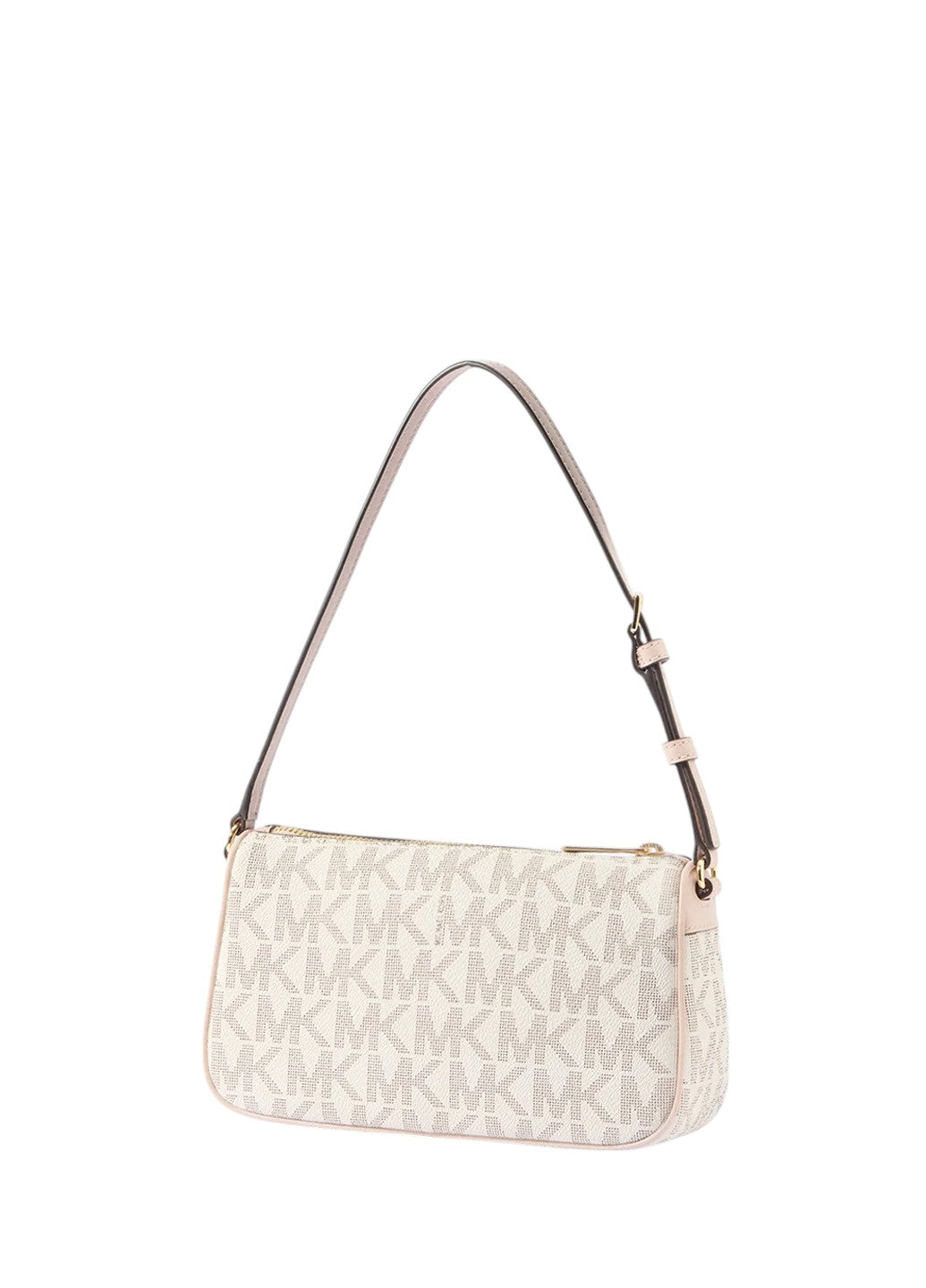 Michael Kors Signature Jet Set Medium Pouchette Bag Neutrals Edging Pink