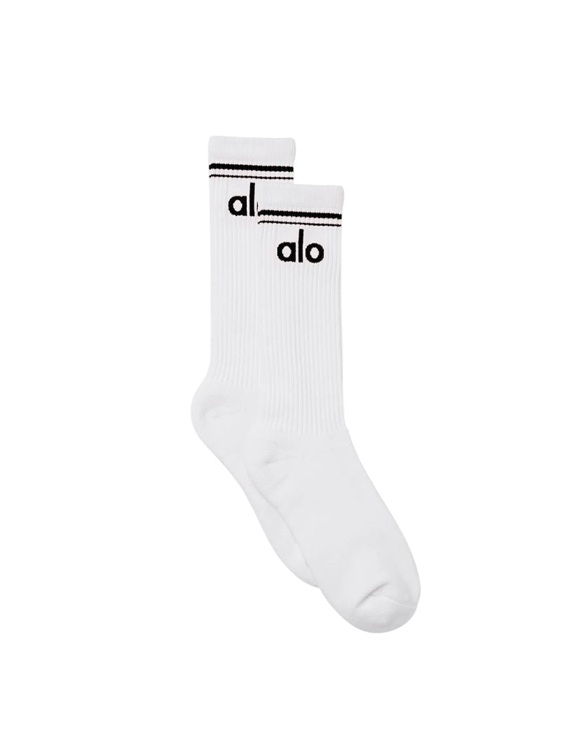 Alo Yoga Unisex Throwback Socks White
