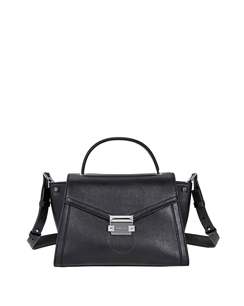 Michael Kors Whitney Medium Leather Satchel Black