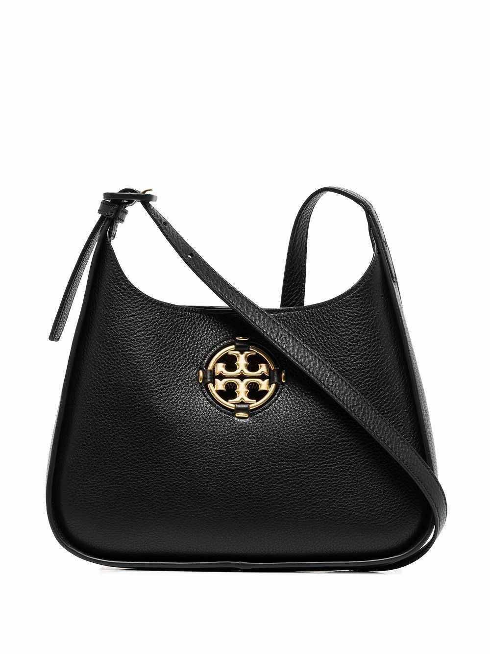 Tory Burch Miller Leather Hobo Bag Black