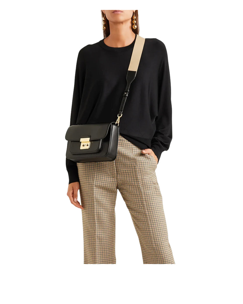 Michael Kors Sloan Editor Leather Shoulder Bag Black