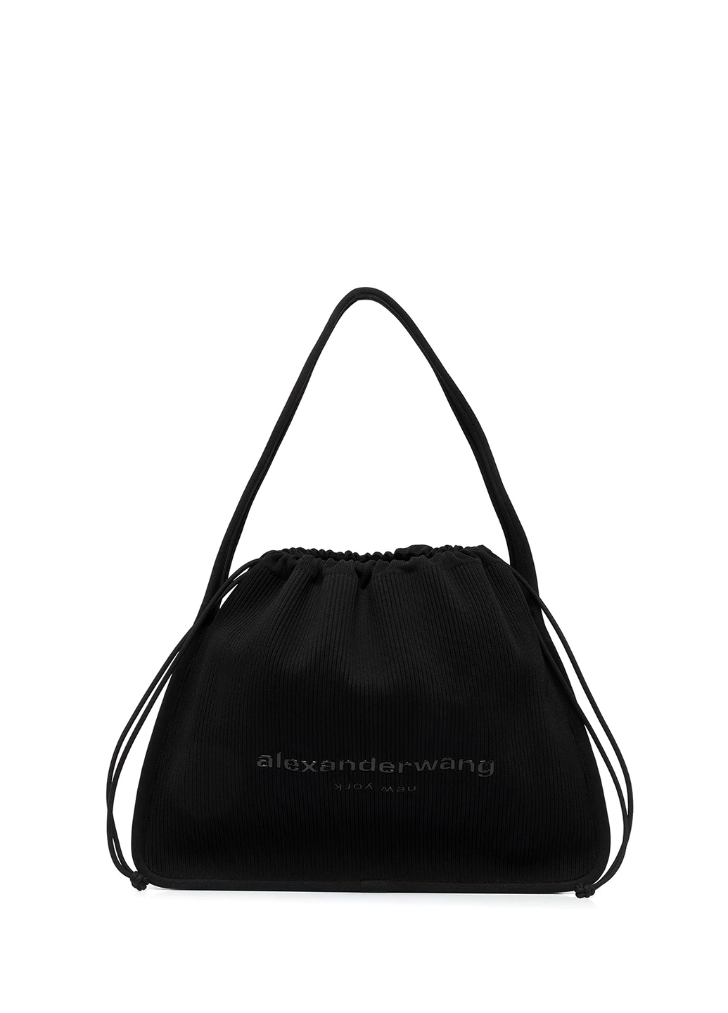 Alexander Wang Large Ryan Ribbed-Knit Tote Bag Black