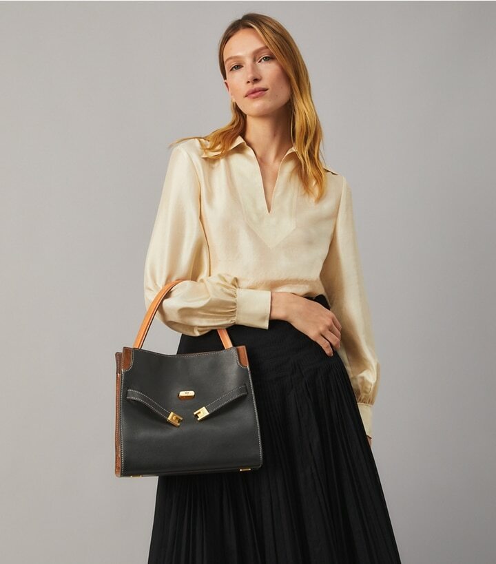 Tory Burch Lee Radziwill Small Double Bag Black