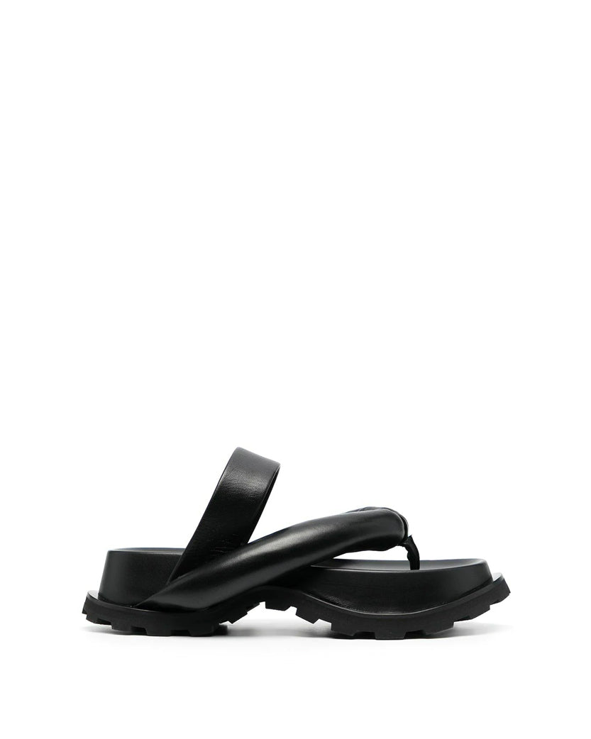 Jil Sander Padded Platform Sandals Black