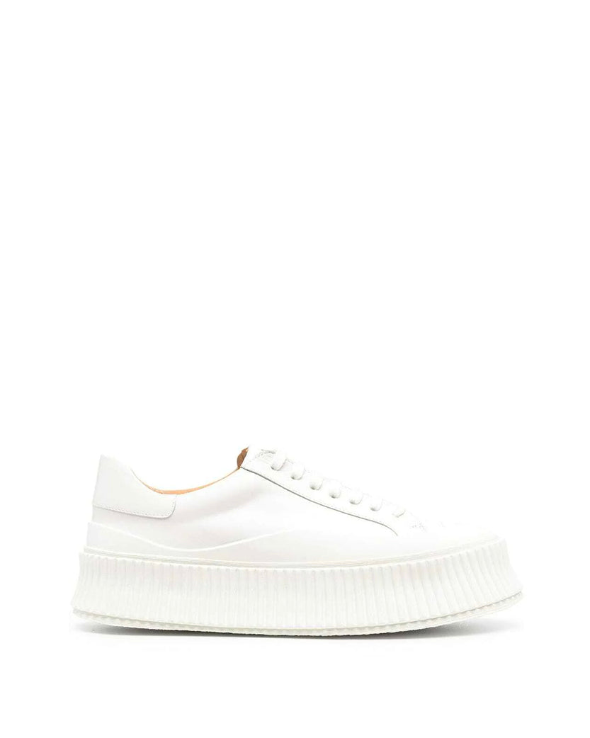Jil Sander White Platform Low-top Sneakers