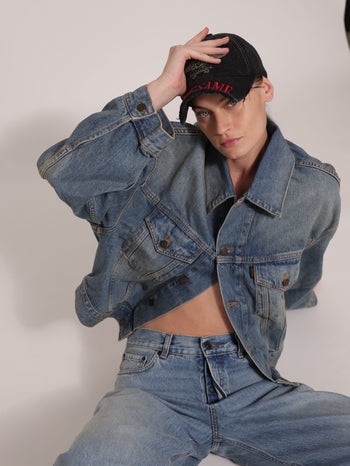 Martine Rose Cut Peak Cap Black