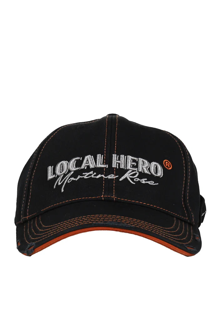 Martine Rose Local Hero Roll Back Cap Black/Orange