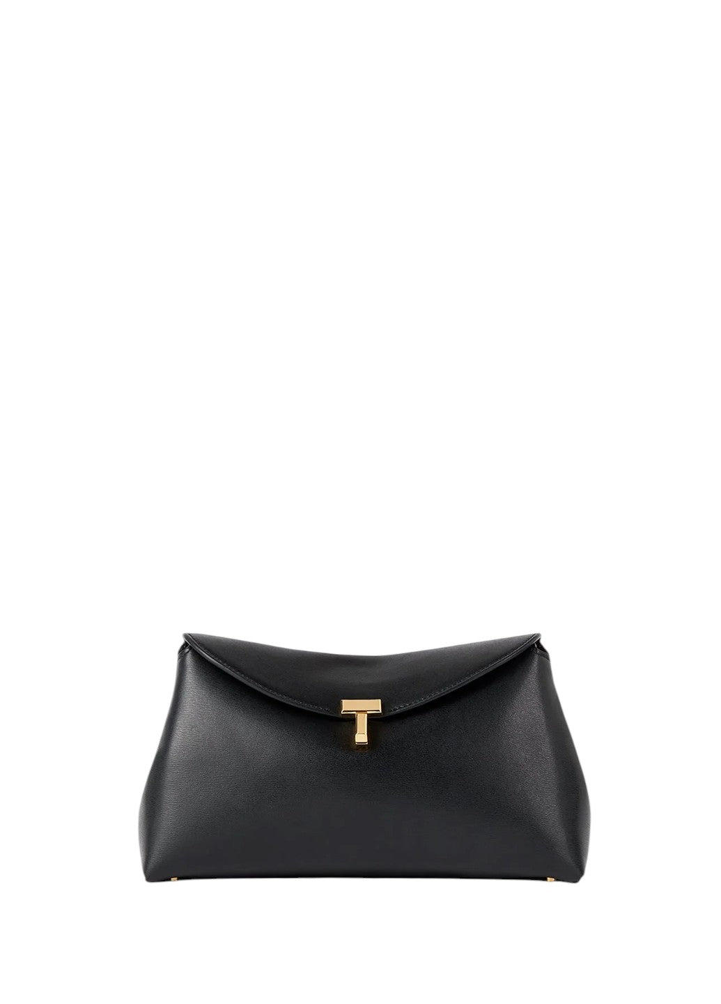 Toteme T-Lock Clutch Smooth Leather Black