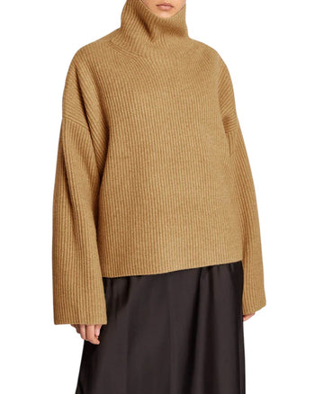 Toteme Wool-blend Rib Knit Camel