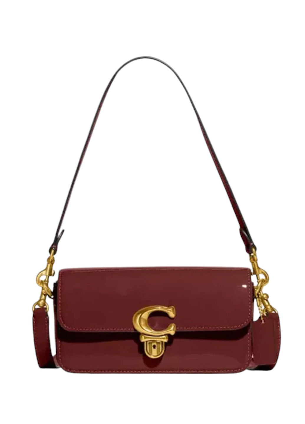 Coach Glovetanned Studio Baguette Patent Leather Bag Red