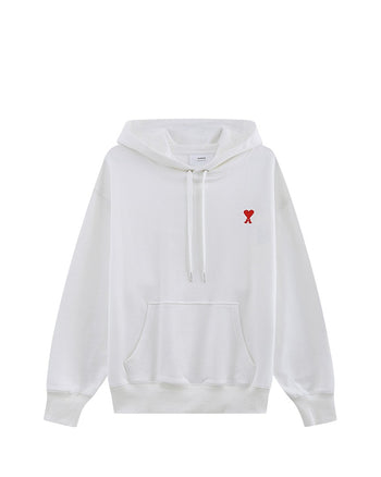 AMI Paris Ami de Coeur Small Heart Logo Hoodie White