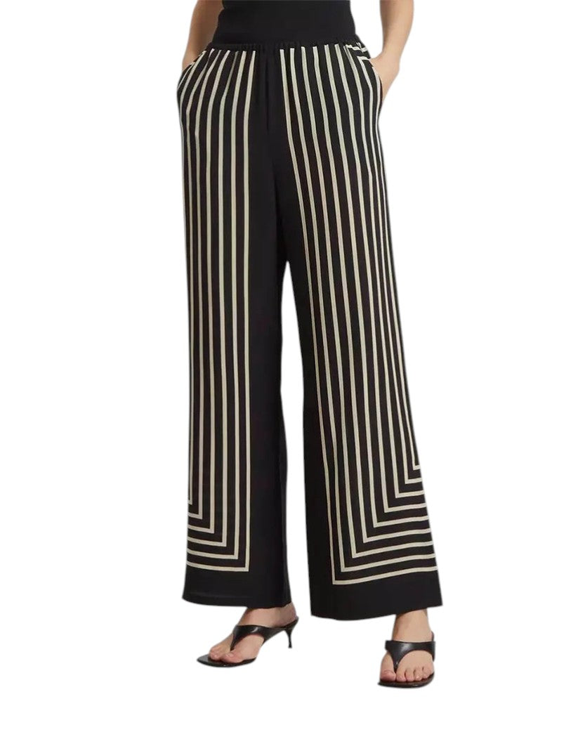 Toteme Monogram Silk Slacks Black