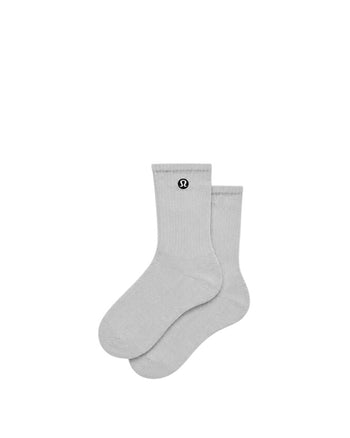 Lululemon Unisex Daily Essential Quarter Socks Light Grey