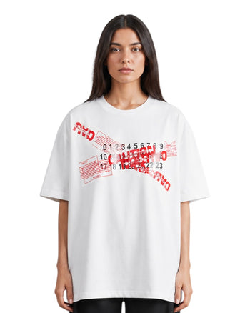 Maison Margiela Caution Tape Print T-Shirt White