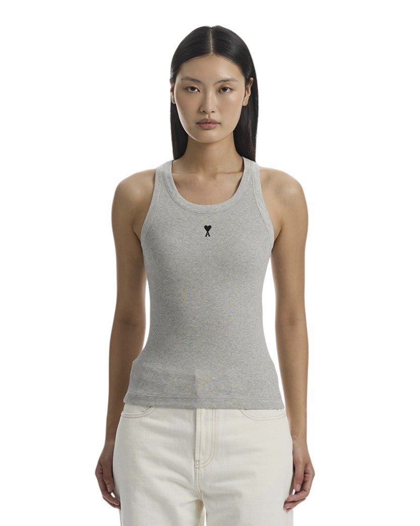 AMI Paris Ami de Coeur Rib Tanktop Grey