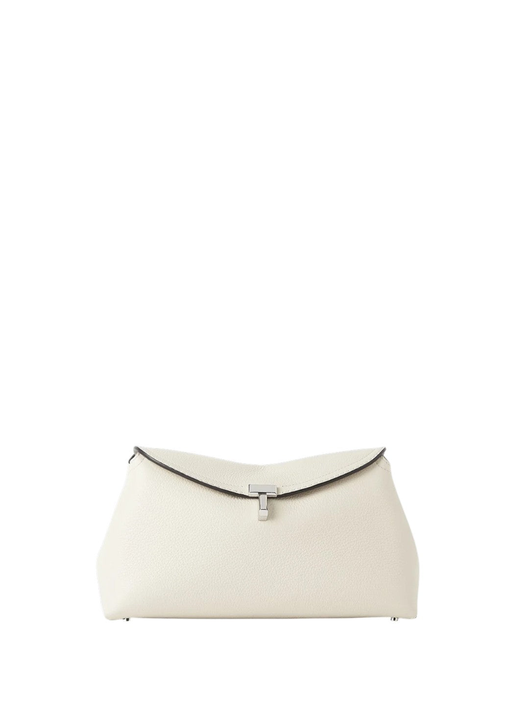 Toteme T-Lock Clutch Grain Leather Milk